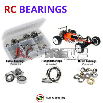Representative image of an RCScrewZ rubber-sealed bearing kit for Serpent Spyder SRX2 2wd RM 500001/2; exact bearing sizes and quantities vary by RC model.