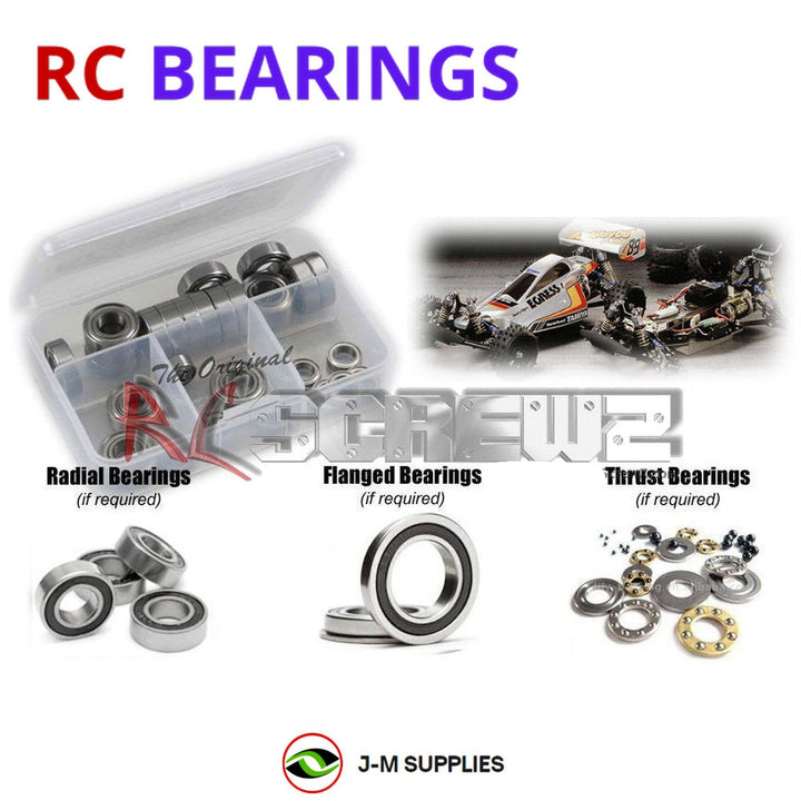 Representative image of an RCScrewZ rubber-sealed bearing kit for Tamiya Egress Avante Chassis 1/10 Electric 4WD Buggy (58079); exact bearing sizes and quantities vary by RC model.