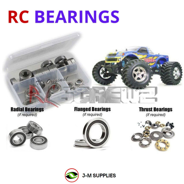 RCScrewZ Rubber Shielded Bearing Kit tam030r for Tamiya Terra Crusher 1/8 Nitro 4WD Monster Truck (#43501) | SET