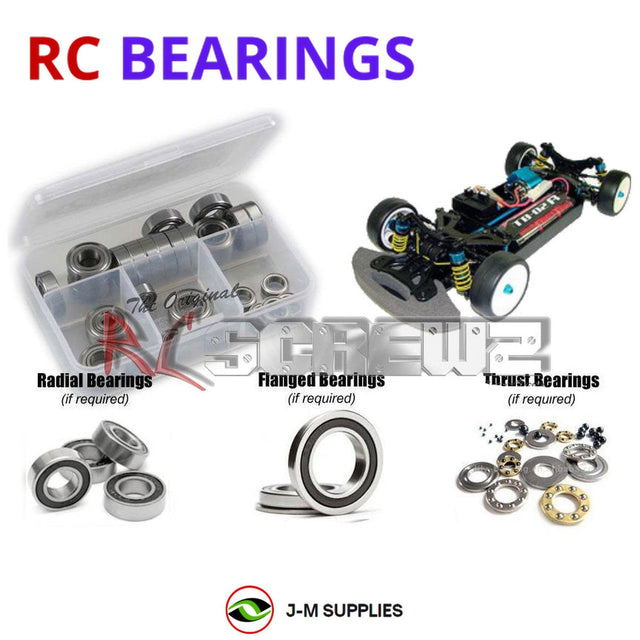 RCScrewZ Rubber Shielded Bearing Kit tam048r for Tamiya TB-02 Series 1/10 Electric 4WD On-Road Touring Cars (Multi-OEM Compatible) | SET