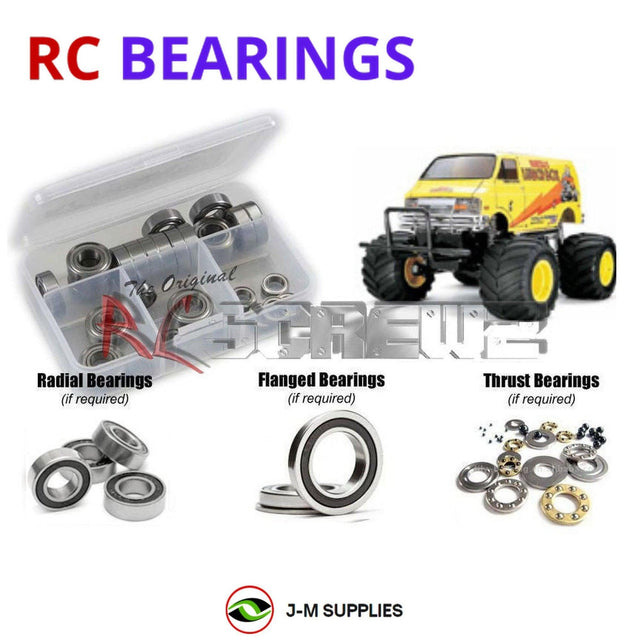 RCScrewZ Rubber Shielded Bearing Kit tam055r for Tamiya Lunch Box 1/12 Electric 2WD Monster Van WR-01 Chassis (#58063) | SET