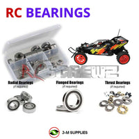 Representative image of an RCScrewZ rubber-sealed bearing kit for Tamiya Super Hornet 1/10 Electric 2WD Buggy (58124); exact bearing sizes and quantities vary by RC model.