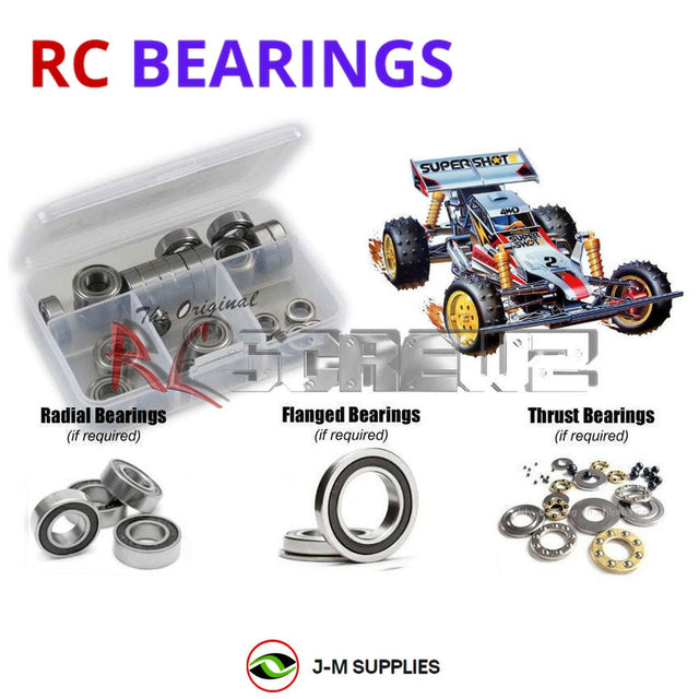RCScrewZ Rubber Shielded Bearing Kit tam097r for Tamiya Super Shot 1/10 Electric 4WD Off-Road Racing Buggy (#58054) | SET