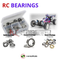 Representative image of an RCScrewZ rubber-sealed bearing kit for Tamiya DF-03MS 1/10 Electric 4WD Buggy (49496); exact bearing sizes and quantities vary by RC model.