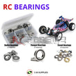 Representative image of an RCScrewZ rubber-sealed bearing kit for Tamiya TRF201 1/10 Electric 2WD Buggy (42167); exact bearing sizes and quantities vary by RC model.