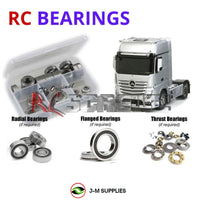 Representative image of an RCScrewZ rubber-sealed bearing kit for Tamiya Actros 1851 GigaSpace 1/14 Electric 4x2 Truck (56335); exact bearing sizes and quantities vary by RC model.