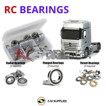 Representative image of an RCScrewZ rubber-sealed bearing kit for Tamiya Actros 1851 GigaSpace 1/14 Electric 4x2 Truck (56335); exact bearing sizes and quantities vary by RC model.