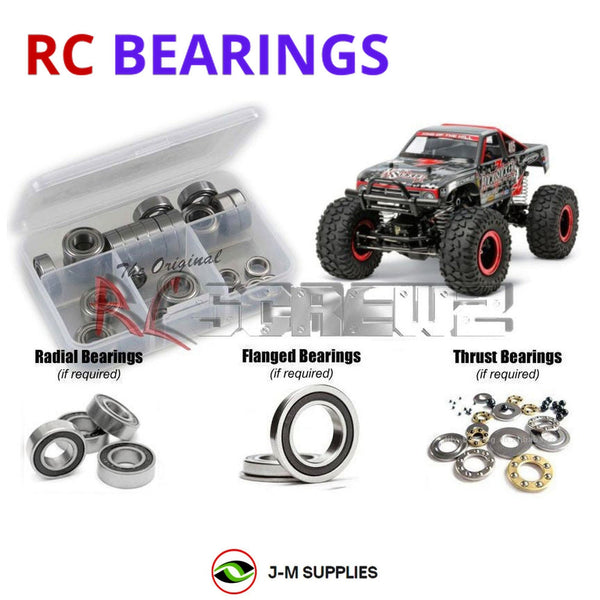 Representative image of an RCScrewZ rubber-sealed bearing kit for Tamiya Rock Socker CR-01 1/10 Electric 4WD Rock Crawler (58592); exact bearing sizes and quantities vary by RC model.