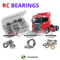 Representative image of an RCScrewZ rubber-sealed bearing kit for Tamiya Scania R620 6x4 1/14 Tractor (56323); exact bearing sizes and quantities vary by RC model.