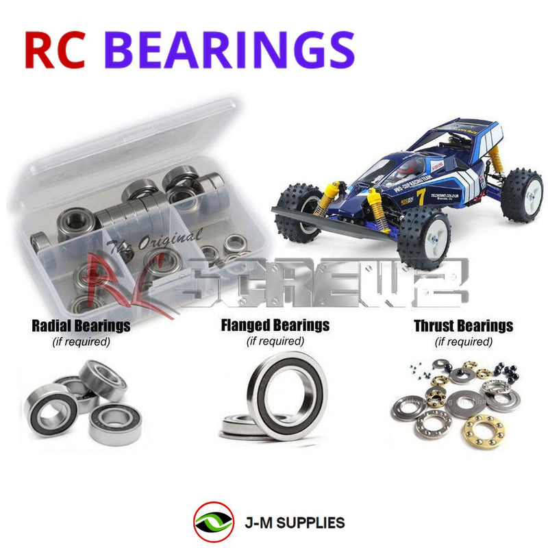 Representative image of an RCScrewZ rubber-sealed bearing kit for Tamiya Terra Scorcher 2020 1/10 Electric 4WD Buggy (47442); exact bearing sizes and quantities vary by RC model.
