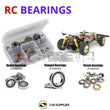 Representative image of an RCScrewZ rubber-sealed bearing kit for Tamiya Super Hotshot 1/10 Electric 4WD Buggy (58517); exact bearing sizes and quantities vary by RC model.