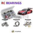 Representative image of an RCScrewZ rubber-sealed bearing kit for Tamiya Motul Autech GT-R TT-02 1/10 Electric Touring Car (58625); exact bearing sizes and quantities vary by RC model.