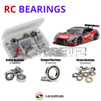 Representative image of an RCScrewZ rubber-sealed bearing kit for Tamiya Motul Autech GT-R TT-02 1/10 Electric Touring Car (58625); exact bearing sizes and quantities vary by RC model.