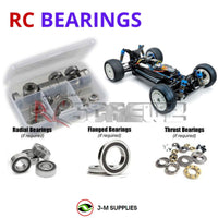 Representative image of an RCScrewZ rubber-sealed bearing kit for Tamiya TT-02BR 1/10 Electric 4WD Buggy Chassis (58717); exact bearing sizes and quantities vary by RC model.