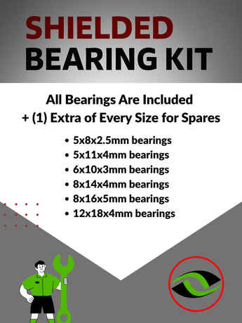 J-M SUPPLIES RC Parts Store - RCScrewZ Metal Shielded Bearing Kit tek001b for Tekno RC EB48 1/8 Electric 4WD Competition Buggy (#TKR5000) | SET