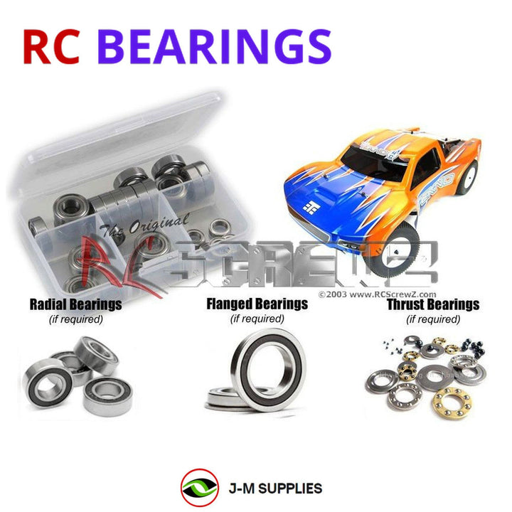 Representative image of an RCScrewZ rubber-sealed bearing kit for Tekno SCT410 1/10 Electric 4WD SCT (TKR5500); exact bearing sizes and quantities vary by RC model.