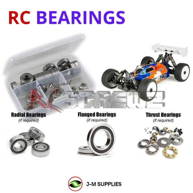 RCScrewZ Rubber Shielded Bearing Kit tek024r for Tekno RC EB48 2.1 1/8 Electric 4WD Competition Buggy (#TKR9003) | SET