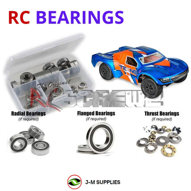 RCScrewZ Rubber Shielded Bearing Kit tek025r for Tekno RC SCT410SL 1/10 Electric 4WD Lightweight Short Course Truck (#TKR7000) | SET