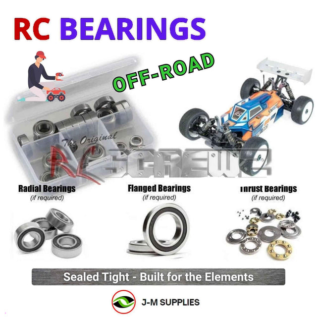 RCScrewZ Rubber Shielded Bearing Kit tek031r for Tekno RC EB48 2.2 1/8 Electric 4WD Competition Buggy (#TKR9005) | SET