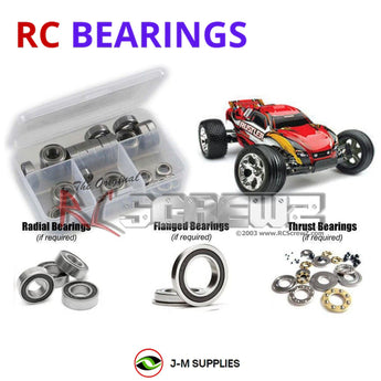 Representative image of an RCScrewZ rubber-sealed bearing kit for Traxxas Rustler 1/10 Electric 2WD Stadium Truck; exact bearing sizes and quantities vary by RC model.