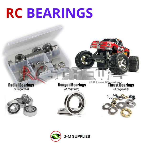 Representative image of an RCScrewZ rubber-sealed bearing kit for Traxxas Stampede 1/10 Electric 2WD MT (3601, 3610); exact bearing sizes and quantities vary by RC model.