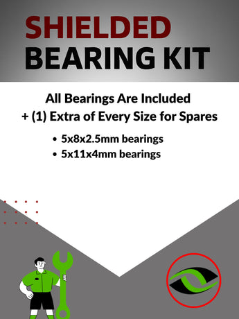 Representative image of an RCScrewZ metal-shielded bearing kit for Traxxas Nitro Stampede 1/10 Nitro 2WD MT (4109); exact bearing sizes and quantities vary by RC model.