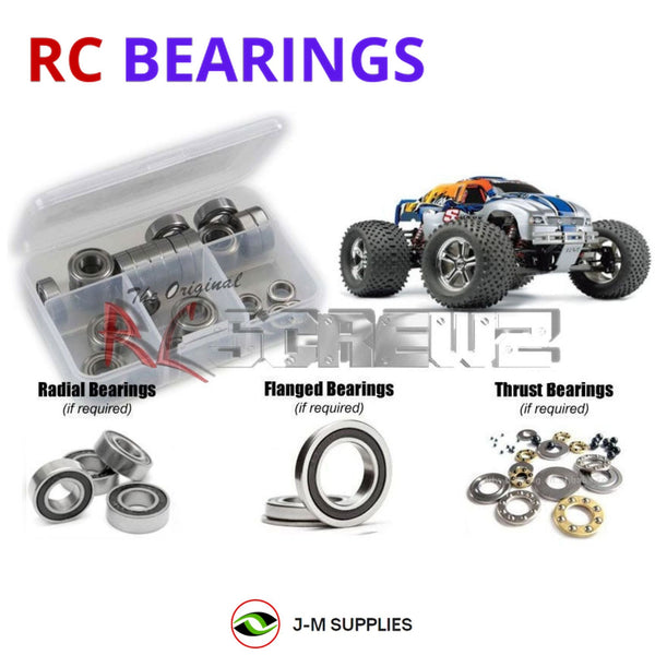 Representative image of an RCScrewZ rubber-sealed bearing kit for Traxxas S-Maxx 2.5 SportMaxx 1/10 Nitro 2WD ST (5109, 5110); exact bearing sizes and quantities vary by RC model.