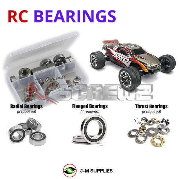 Representative image of an RCScrewZ rubber-sealed bearing kit for Traxxas Jato 2.5 RTR 1/10 Nitro 2WD Stadium Truck (5510); exact bearing sizes and quantities vary by RC model.