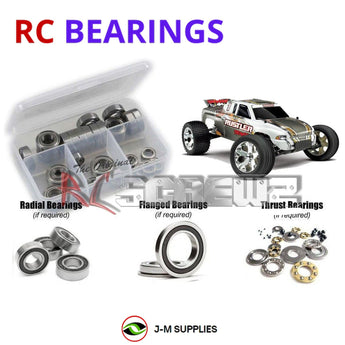 Representative image of an RCScrewZ rubber-sealed bearing kit for Traxxas Rustler XL-5 Electric 2WD Stadium Truck (37054-4); exact bearing sizes and quantities vary by RC model.