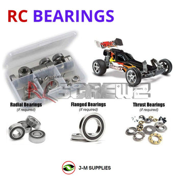 Representative image of an RCScrewZ rubber-sealed bearing kit for Traxxas Bandit XL-5 1/10 Electric 2WD Buggy (24054-1); exact bearing sizes and quantities vary by RC model.