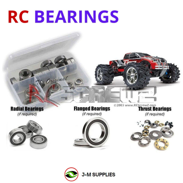 RCScrewZ Rubber Shielded Bearing Kit tra030r for Traxxas E-Maxx EVX 1/10 Electric 4WD Monster Truck (39036) | SET