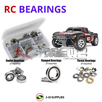 Representative image of an RCScrewZ rubber-sealed bearing kit for Traxxas Slayer C.O.R.R. 1/10 Nitro 4WD SCT (5907, 5908); exact bearing sizes and quantities vary by RC model.