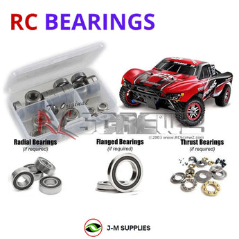 Representative image of an RCScrewZ rubber-sealed bearing kit for Traxxas Slayer Pro 4X4 1/10 Nitro 4WD SCT (5908); exact bearing sizes and quantities vary by RC model.