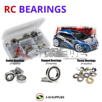 Representative image of an RCScrewZ rubber-sealed bearing kit for Traxxas 1/16 Rally VXL Electric 4WD Rally Car (7307); exact bearing sizes and quantities vary by RC model.