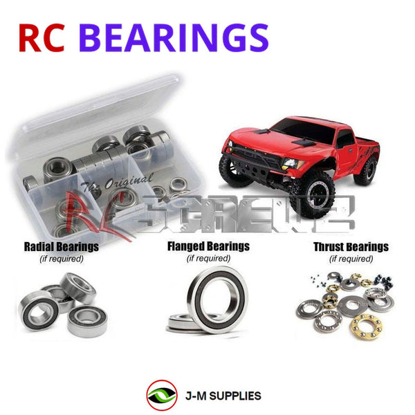 Representative image of an RCScrewZ rubber-sealed bearing kit for Traxxas F-150 SVT Raptor 1/10 Electric 2WD Truck (58064); exact bearing sizes and quantities vary by RC model.