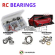Representative image of an RCScrewZ rubber-sealed bearing kit for Traxxas XO-1 RTR 1/7 Electric 4WD Supercar (6407, 64077, 6407X); exact bearing sizes and quantities vary by RC model.