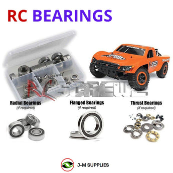 Representative image of an RCScrewZ rubber-sealed bearing kit for Traxxas Nitro Slash 3.3 1/10 Nitro 2WD SCT (44054-1); exact bearing sizes and quantities vary by RC model.