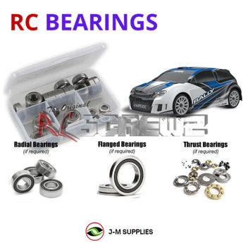 Representative image of an RCScrewZ rubber-sealed bearing kit for Traxxas LaTrax Rally 1/18 Electric 4WD Rally Car (75054-5); exact bearing sizes and quantities vary by RC model.