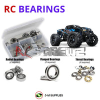 Representative image of an RCScrewZ rubber-sealed bearing kit for Traxxas X-Maxx 4X4 TSM 1/5 Electric 4WD MT (77076-4); exact bearing sizes and quantities vary by RC model.