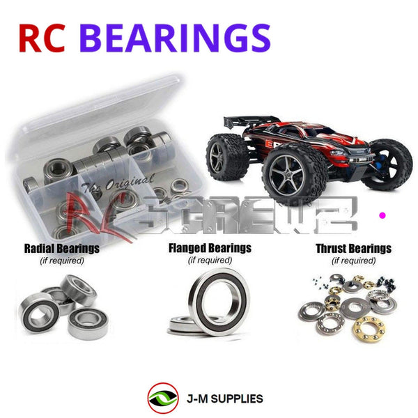 J-M SUPPLIES RC Parts Store - RCScrewZ Rubber Shielded Bearing Kit tra063r for Traxxas E-Revo TSM Ed. #56087-3 RC MT | SET