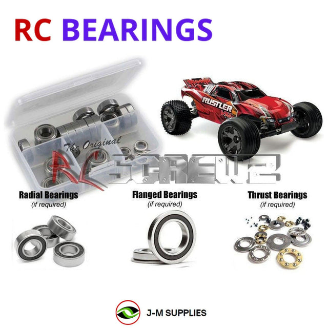 RCScrewZ Rubber Shielded Bearing Kit tra066r for Traxxas Rustler VXL TSM 1/10 Electric 2WD Stadium Truck (67076-3) | SET