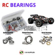 Representative image of an RCScrewZ rubber-sealed bearing kit for Traxxas 1/16 E-Revo VXL TSM Electric 4WD Mini MT (71076-3); exact bearing sizes and quantities vary by RC model.