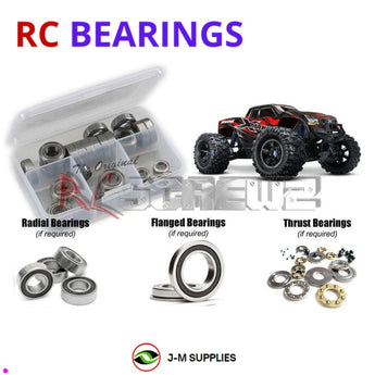 Representative image of an RCScrewZ rubber-sealed bearing kit for Traxxas X-Maxx 4X4 TSM 1/5 Electric 4WD MT (77076-3); exact bearing sizes and quantities vary by RC model.