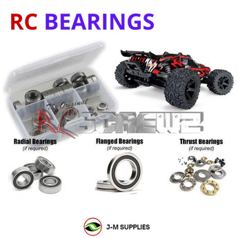 Representative image of an RCScrewZ rubber-sealed bearing kit for Traxxas Rustler 4X4 VXL 1/10 Electric 4WD Truck (67076-4); exact bearing sizes and quantities vary by RC model.