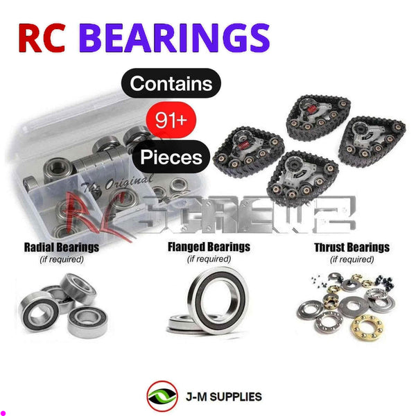 Representative image of an RCScrewZ rubber-sealed bearing kit for Traxxas Traxx All-Terrain Track Kit (8880); exact bearing sizes and quantities vary by RC model.