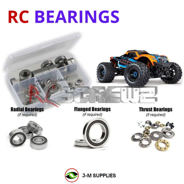 J-M SUPPLIES RC Parts Store - RCScrewZ Rubber Shielded Bearing Kit tra089r for Traxxas Maxx 1/10th #89076-4 RC Car | SET