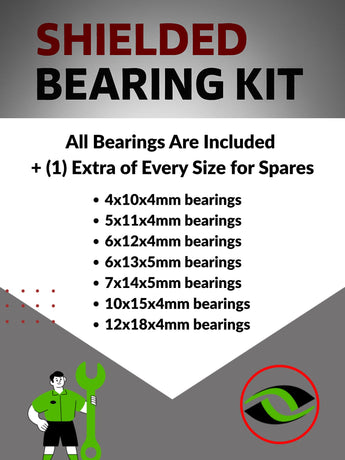 Representative image of an RCScrewZ metal-shielded bearing kit for Traxxas TRX-6 G 63 6x6 1/10 Electric Trail Crawler (88096-4); exact bearing sizes and quantities vary by RC model.