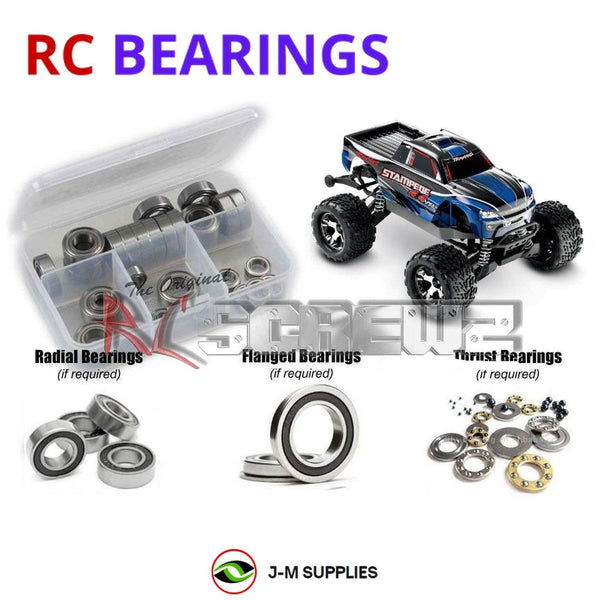 Representative image of an RCScrewZ rubber-sealed bearing kit for Traxxas Stampede 4X4 VXL 1/10 Electric MT (67086-4); exact bearing sizes and quantities vary by RC model.