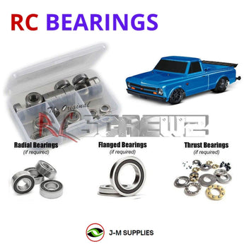 Representative image of an RCScrewZ rubber-sealed bearing kit for Traxxas Drag Slash 1/10 Electric 2WD Drag Truck (94076-4); exact bearing sizes and quantities vary by RC model.