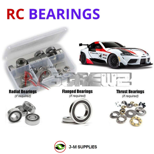 Representative image of an RCScrewZ rubber-sealed bearing kit for Traxxas 4-Tec 3.0 Supra GT4 1/10 AWD Car (93064-4); exact bearing sizes and quantities vary by RC model.